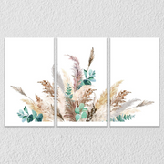 Floral Grass Abstract, Set Of 3