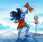 Shiv With Damru Self Adhesive Sticker Poster