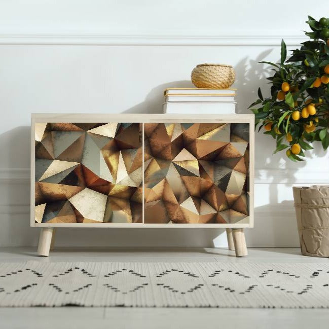 3D Gold Polygon Sticker