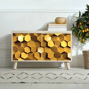 3D Golden Hexagon Sticker