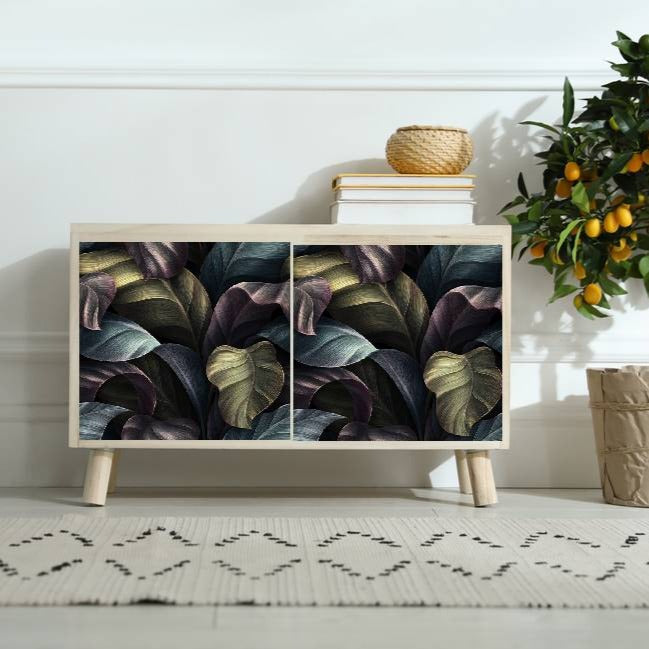 3D Green Brown Leaves Sticker