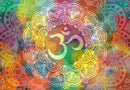 3d Colorful Om Pooja Room Wallpaper