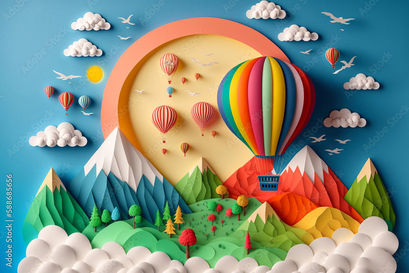 3d Colorful Parachute Wallpaper