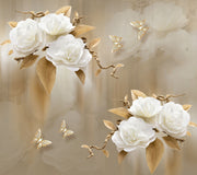 3D Sliver Wild Rose Sticker