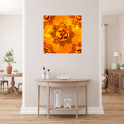 Om Art In Golden Self Adhesive Sticker Poster