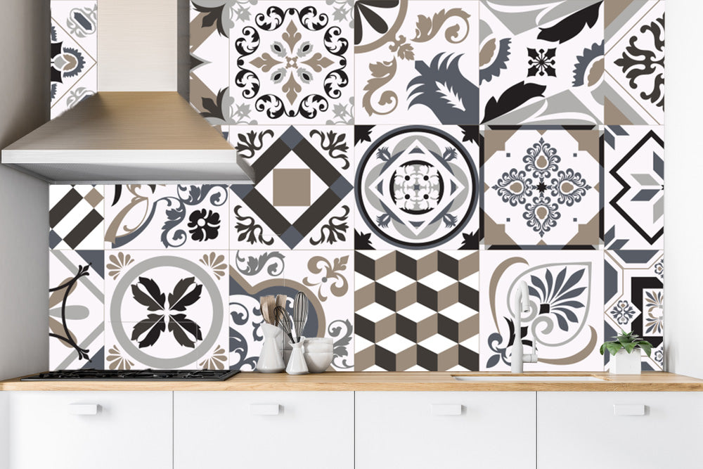 Beautiful Kitchen Tiles Pattern Customised Wallpaper