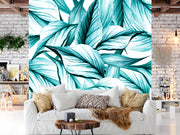Abstract Green Leaves Customized Wallpaper