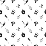 Black White Veggies Customize Wallpaper