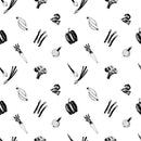 Black White Veggies Customize Wallpaper