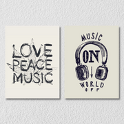 Music And Peace Wall Art, Set Of 2