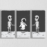 Astronaut Aliens Playing, Set Of 3