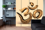 Gold Big Om Art Self Adhesive Sticker For Wardrobe