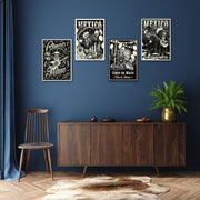 Gothic Music Calligraphy Wall Art, Set Of 4