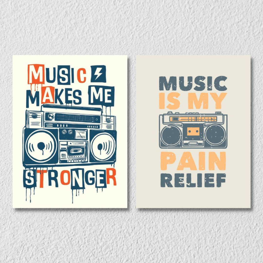 Music Player Wall Art, Set Of 2