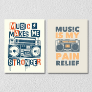 Music Player Wall Art, Set Of 2