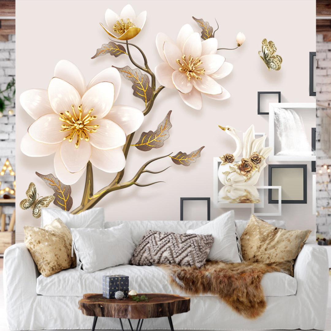 Pink Shaded Flower Customize Wallpaper