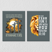 Jesus And Lion Wall Art, Set Of 2