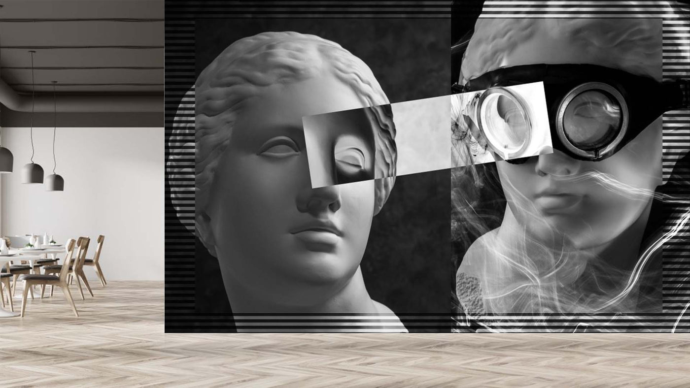 Black And White Woman Antique Wallpaper