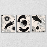 Planet Hand Black Art, Set Of 3