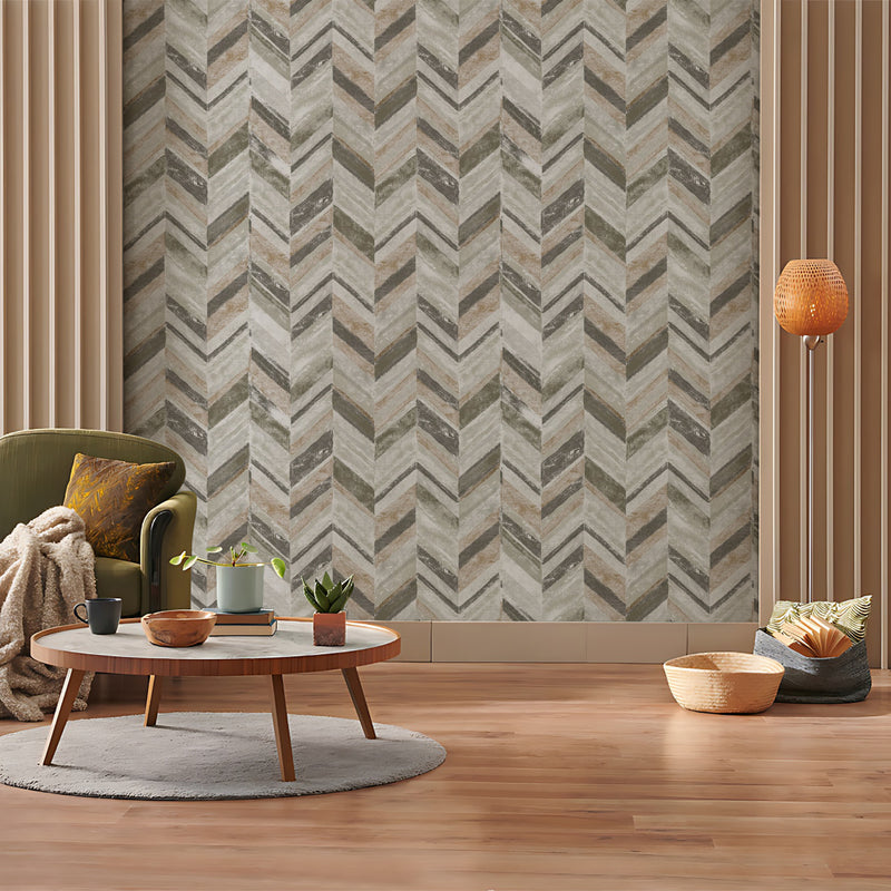 Omega Herringbone Wood Texture Wallpaper