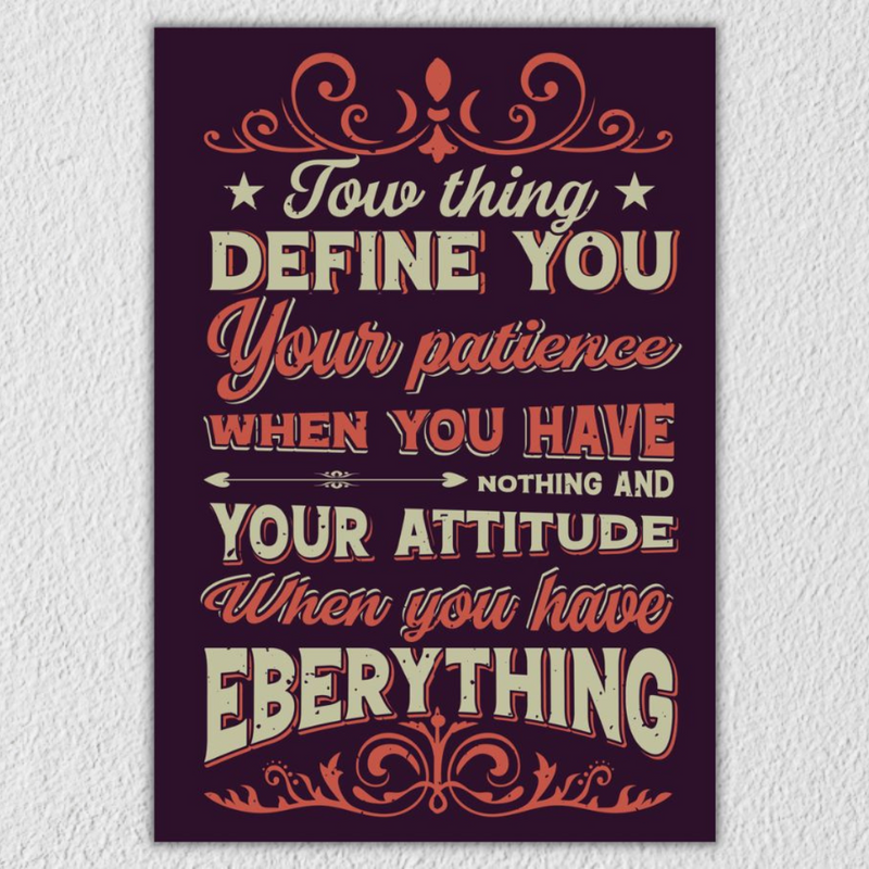 Inspirational Quote Typography Wall Art