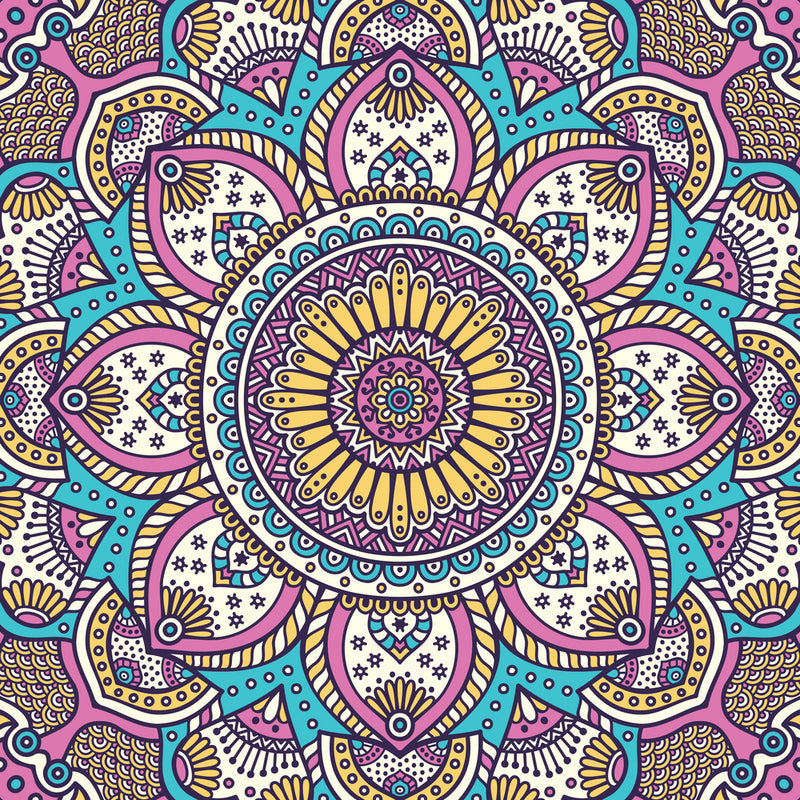Mandala Pattern Multi Multi Shaded Mandala Art Self Adhesive Sticker For Table