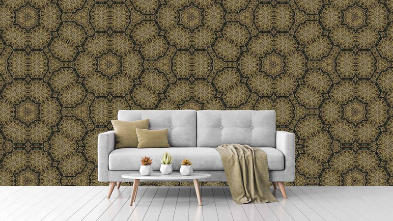Floral Art Mandala Pattern Wallpaper