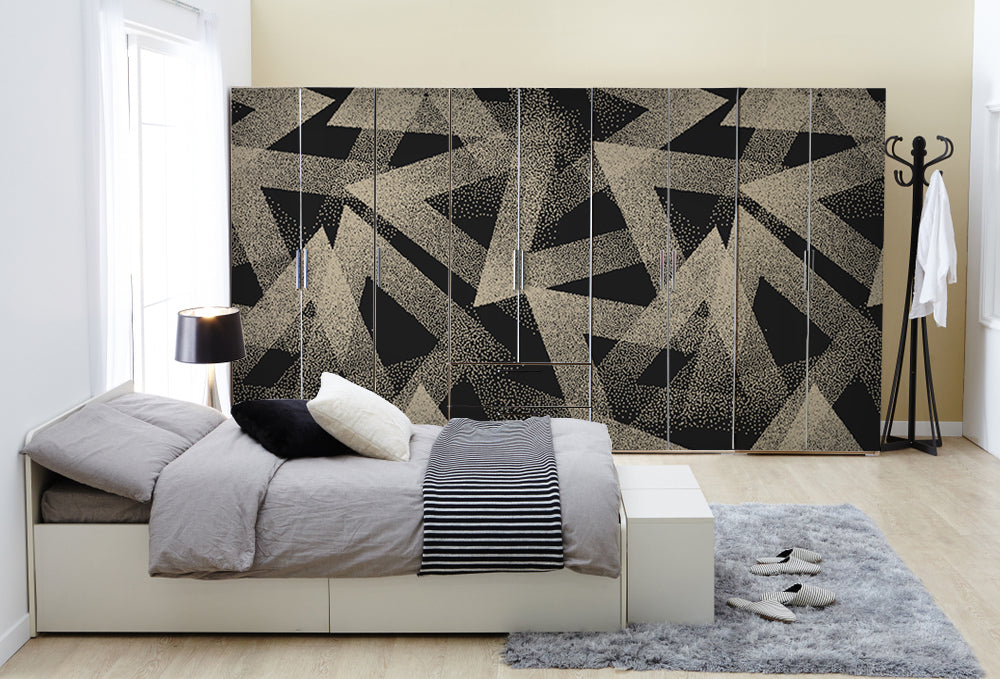 Triangle In Triangle Design Self Adhesive Sticker For Wardrobe