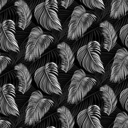Black And White Leafs Design Self Adhesive Sticker For Cabinet