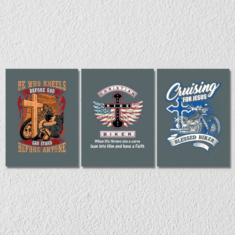 Biker Quotes Wall Art, Set Of 3