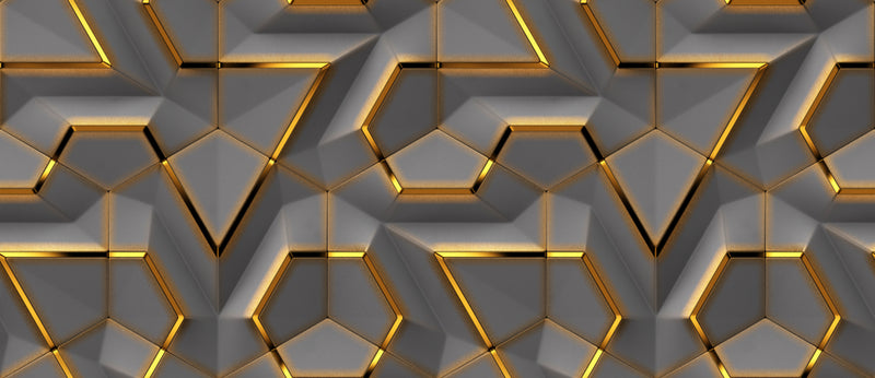 Golden 3D Line Customize Wallpaper