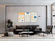 Blue Lines Art, Set Of 3
