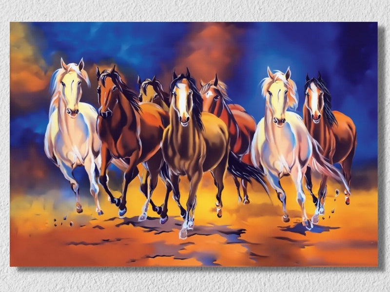 7 Horses Landscape Wall Art 5
