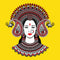 Durga In Indian Art Self Adhesive Sticker Poster