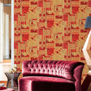 Romania Gold Red Phulkari Wallpaper