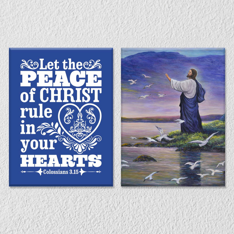 Jesus And Peace Wall Art, Set Of 2