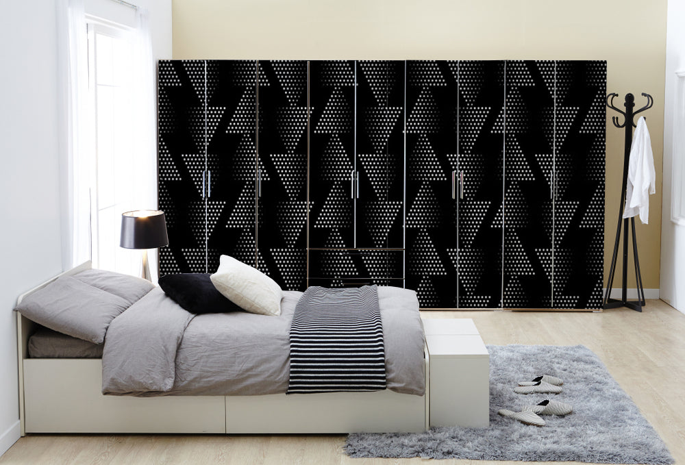 Dotted Triangle Pattern Self Adhesive Sticker For Wardrobe