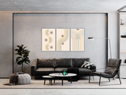 Beige Lines Art, Set Of 3
