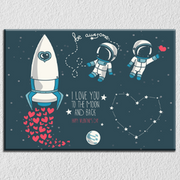 I Love You To The Moon Rocket Art