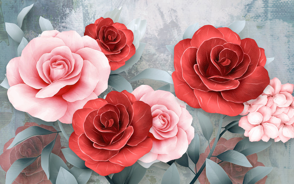 Vibrant 3D Roses Wallpaper for Stunning Interiors