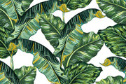 Green And Cream Colour leafs Design Self Adhesive Sticker For Cabinet
