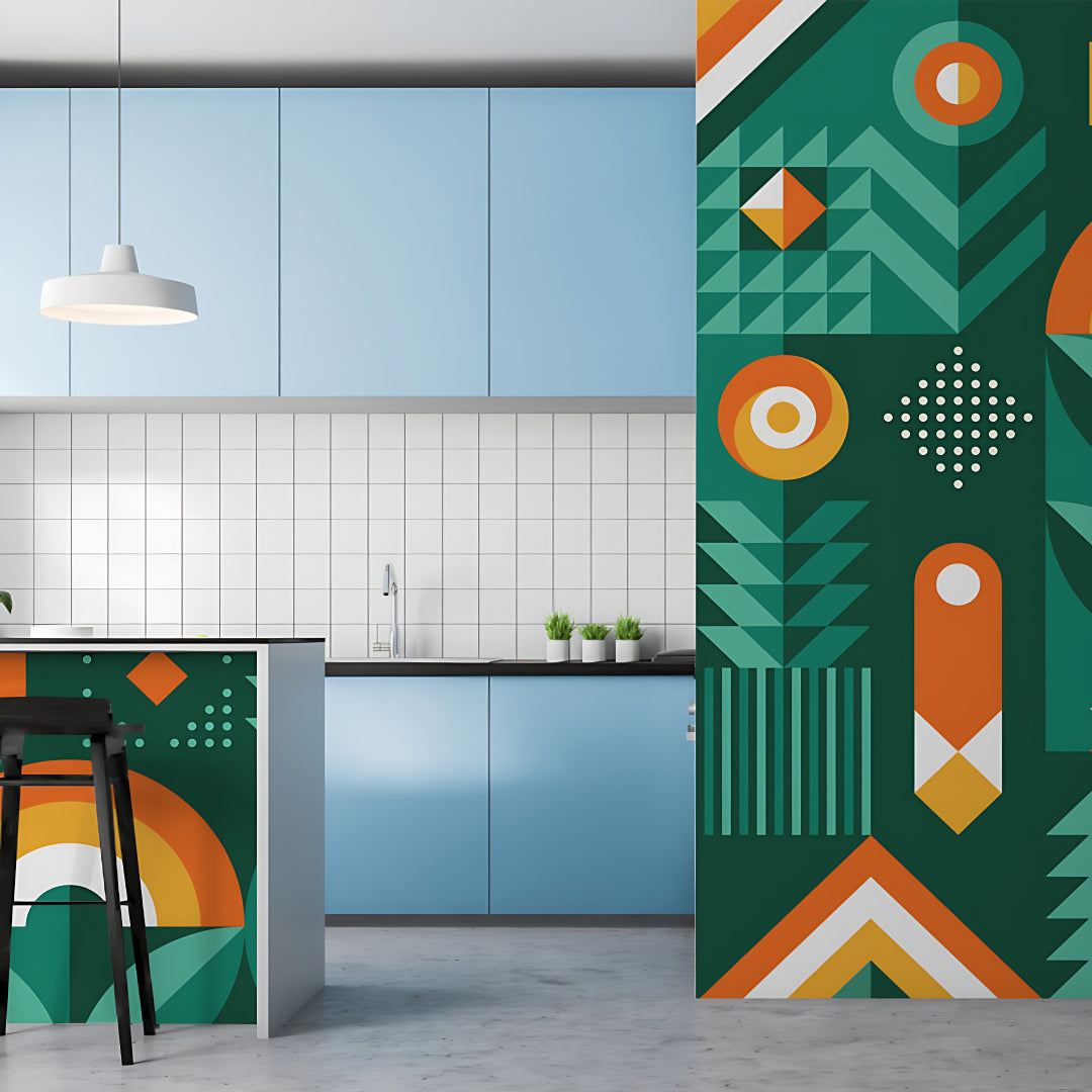 Geometric Leafs Customize Wallpaper