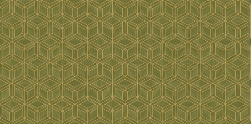 Wave Hexagonal Geometric Pattern Wallpaper