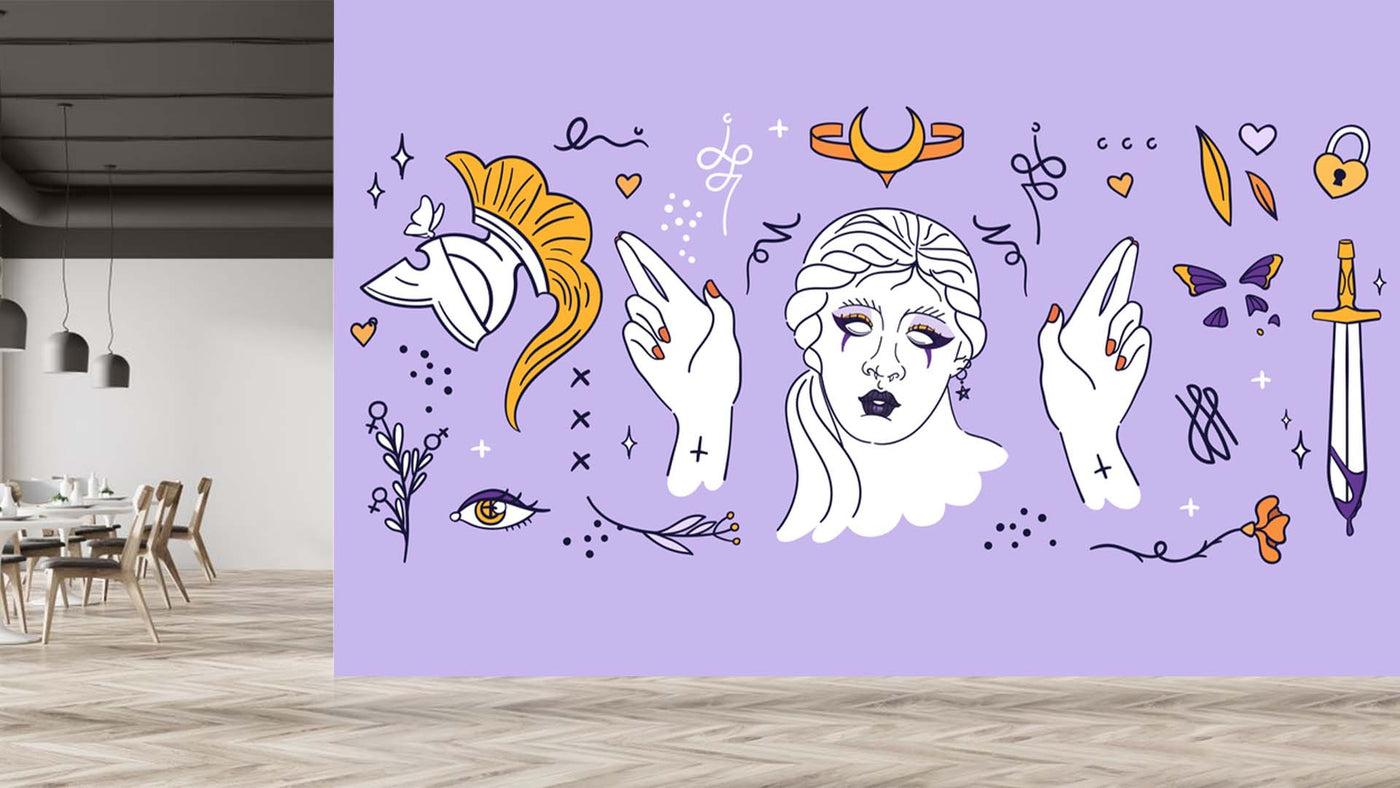 Woman Aesthetic Lilac Wallpaper