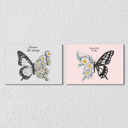 Butterfly With Inspiring Quote Wall Art, Set Of 2