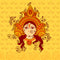 Durga Art In Yellow Self Adhesive Sticker Poster