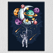 Astronaut Crescent Moon Art