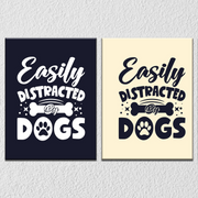 Distracted Dogs Wall Art, Set Of 2