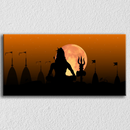 Silhouette Of Lord Shiv and Temples Wall Art
