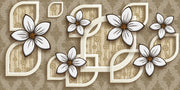 White 3D Flower Customize Wallpaper